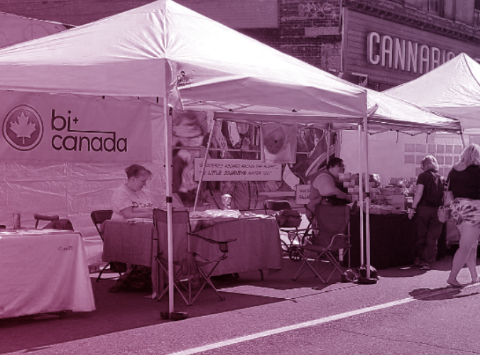 Bi+ Canada booth at local street festival
